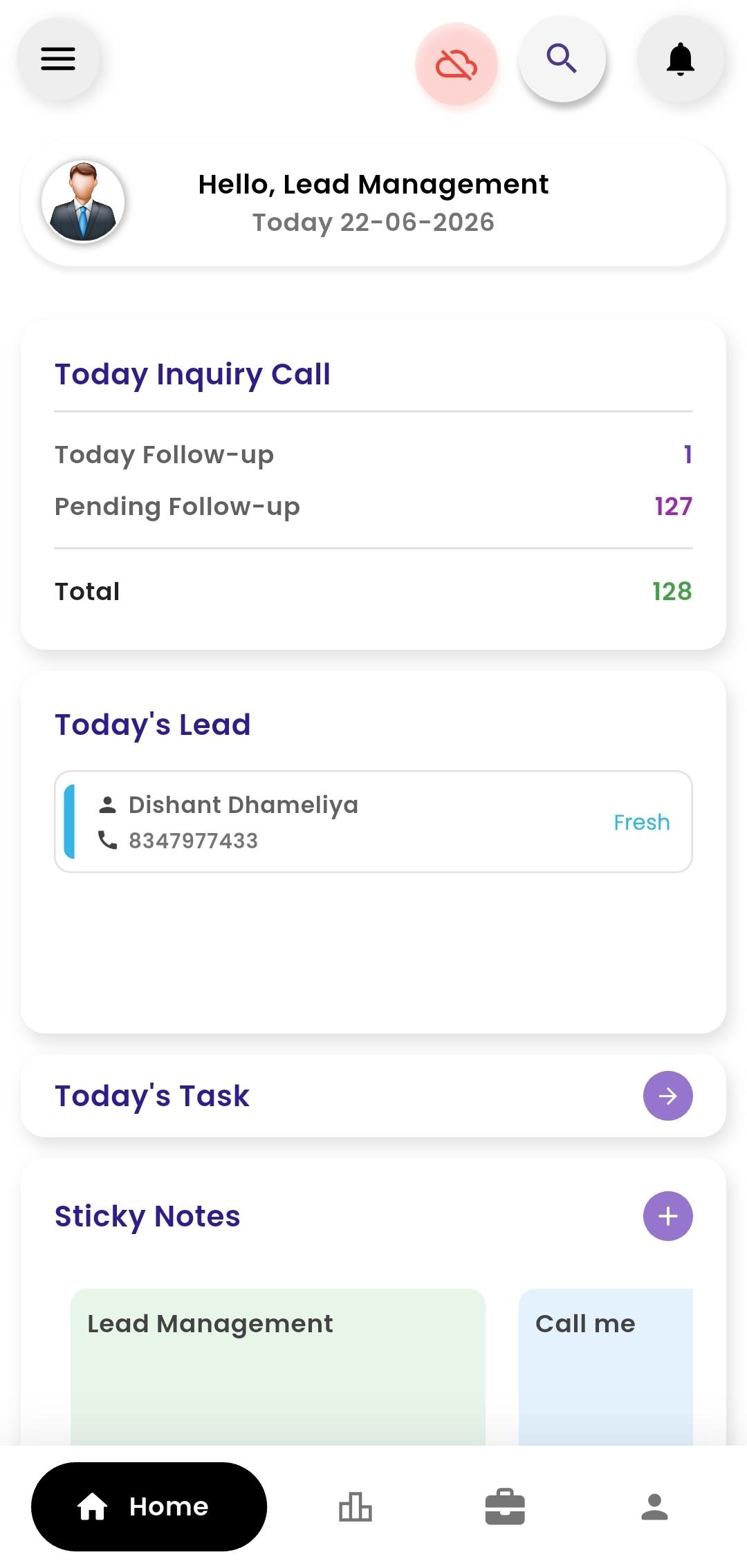 Lead Management CRM App